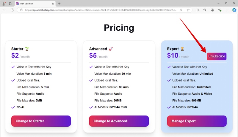 VoiceHotKey Planı İptal Et